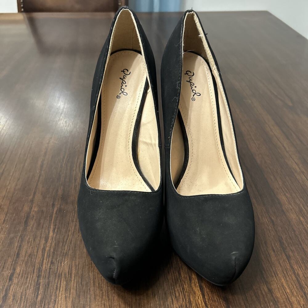 Qupid Women's 'Onyx' Velvet Platform Stiletto High Heel Shoes Size 10